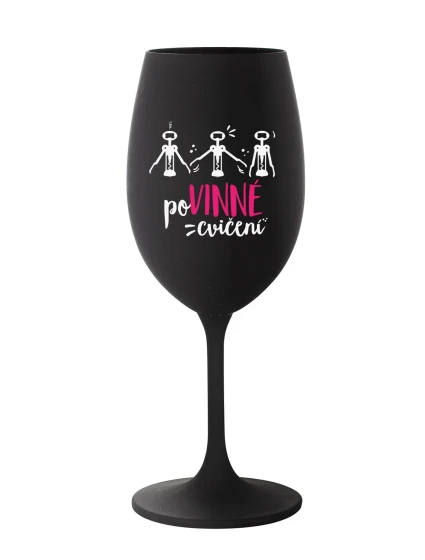 POVINNÉ CVIČENÍ - černá sklenice na víno 350 ml POVINNÉ CVIČENÍ - černá sklenice na víno 350 ml