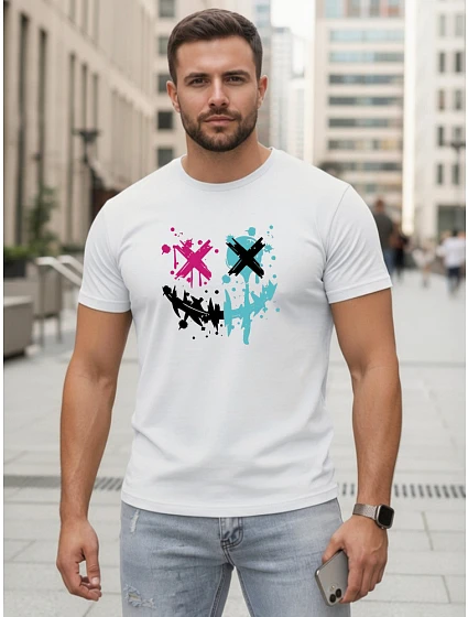 Pánske bavlnené streetwear biele tričko FashionStreet NX5100R