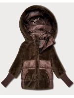 Dámska zimná bunda s kapucňou Goodlookin hnedá (LD-5562)
