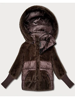 Hnědá dámská zimní bunda s kapucí Goodlookin model 21785363 - Libland