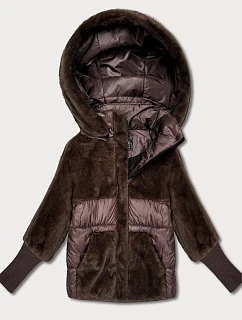 Hnědá dámská zimní bunda s kapucí Goodlookin model 21785363 - Libland