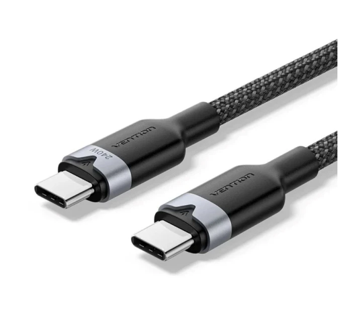 Kábel USB-C na USB-C 2.0 PD 3.1 Vention 5A 240W 2 m čierny