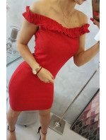 Španielske šaty s volánikmi červené