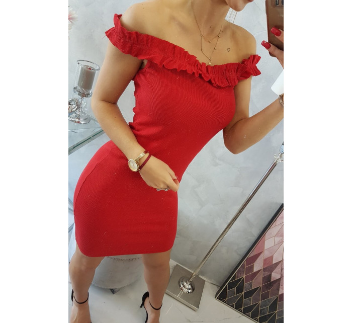 Španělské šaty s volánky červené