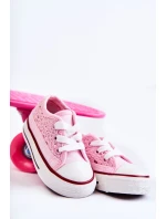 Dziecięce Trampki Z Koronką Różowe Roly-Poly Dziecięce Trampki Z Koronką Różowe Roly-Poly