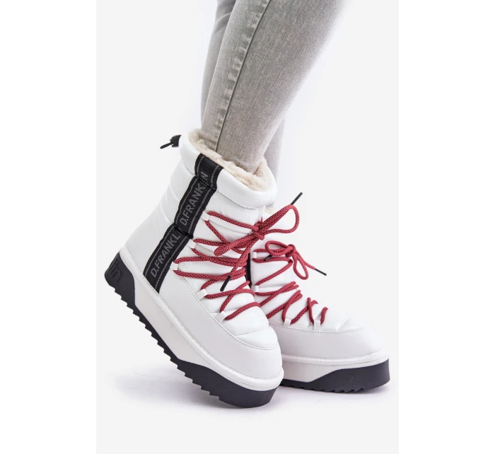 Śniegowce Damskie Na Grubej Podeszwie Wegańskie D.Franklin DFSH371007 Białe
