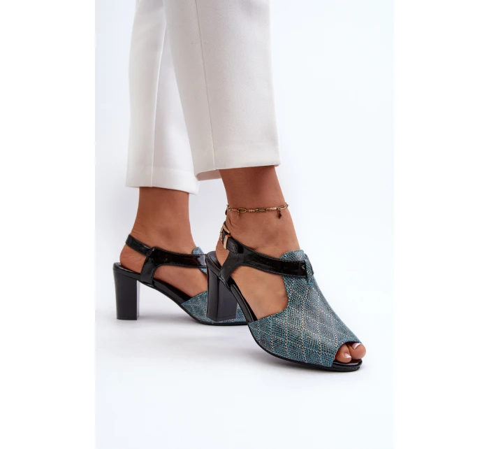 Dámské sandály na podpatku z ekokůže model 21658489 - Boto Dámské sandály na podpatku z ekokůže model 21658489 - Boto