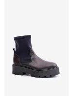 Zazoo 2947 Wsuwane Botki Damskie Ze Skóry Naturalnej Czarne