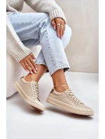 Ocieplane Trampki Damskie Big Star OO274A461 Beżowe Ocieplane Trampki Damskie Big Star OO274A461 Beżowe