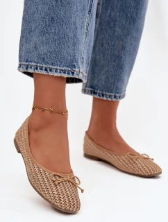 Baleríny s pletenkou a mašličkou Camel Belirra