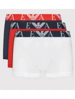 Pánske trenírky - 111357 2R715 97010 - biela/červená/tm.modrá - Emporio Armani