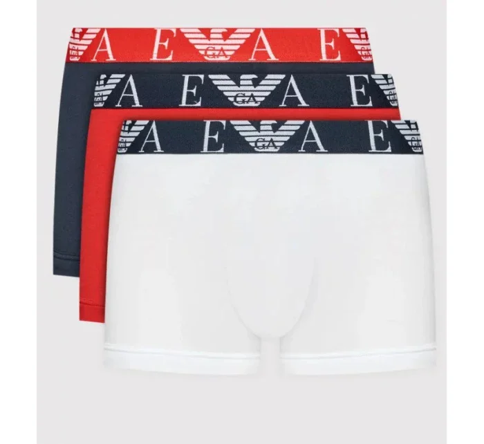 Pánske trenírky - 111357 2R715 97010 - biela/červená/tm.modrá - Emporio Armani