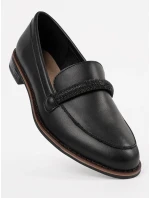 Krásne čierne dámske mokasíny bez podpätku