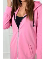 Mikina s kapucí světle růžová