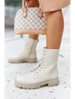 Wysokie Botki Workery Beżowe Rozelle Wysokie Botki Workery Beżowe Rozelle