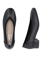 Dámské kožené lodičky model 22069758 černé - Rieker Dámské kožené lodičky model 22069758 černé - Rieker