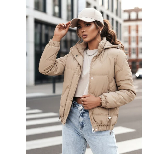 Dámská přechodná prošívaná bunda béžová Dstreet model 21973522 - FashionStreet