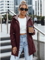 Dámska bunda parka s odnímateľnou kapucňou FashionStreet bordová TY5349