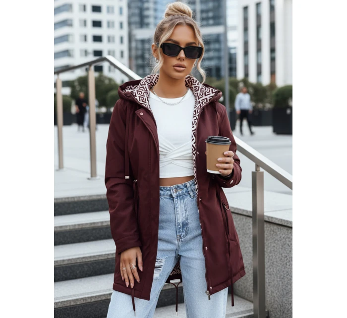 Dámska bunda parka s odnímateľnou kapucňou FashionStreet bordová TY5349