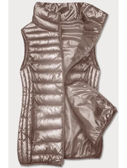 Tmavě béžová dámská vesta se stojáčkem model 19649412 - S'WEST