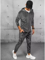 Pánska sivá velúrová mikina FashionStreet BX5540