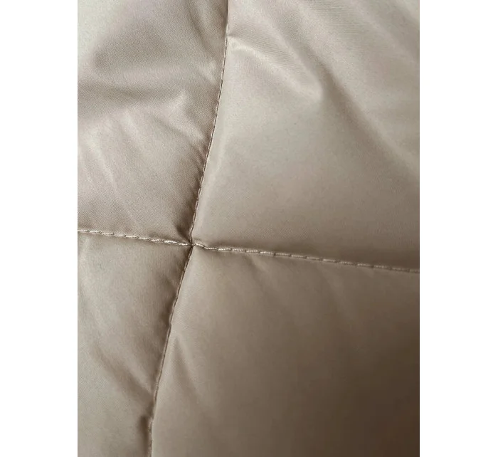 Svetlo béžová dlhá dámska oversize vesta (5M3165-62)