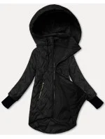 Ľahká čierna dámska bunda s odnímateľnou kapucňou S'West (B8371-1)