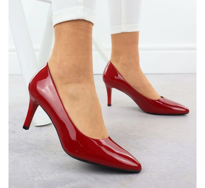 Dámské lodičky na jehlovém podpatku červené Sergio model 21905059 - LEONE Dámské lodičky na jehlovém podpatku červené Sergio model 21905059 - LEONE