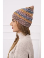 Fleecová čiapka Patrycja K254 horčicová+hnedá