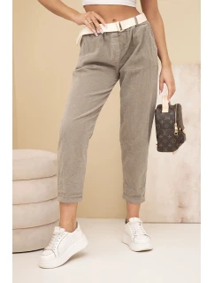 Dámske nohavice so šnúrou a opaskom Fango