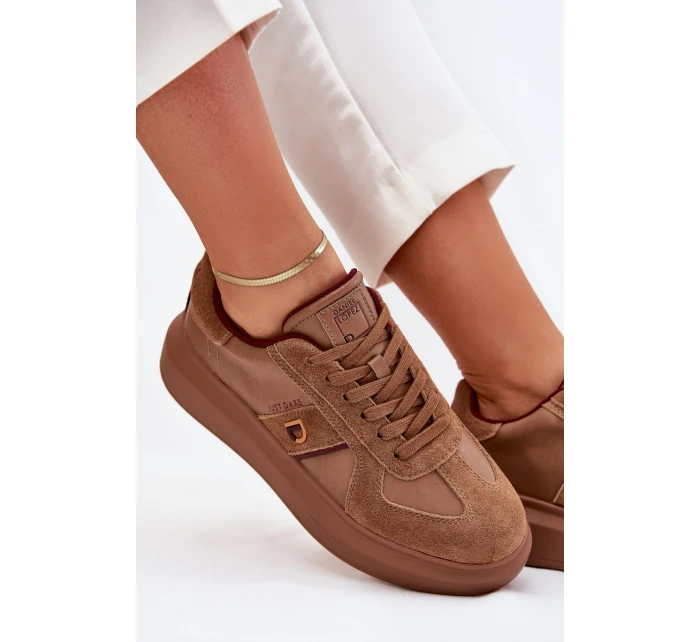 Dámské Kožené Sneakersy Na Platformě Just Dare Hnědé model 21703379 - Daniel Lopez Just Dare Dámské Kožené Sneakersy Na Platformě Just Dare Hnědé model 21703379 - Daniel Lopez Just Dare