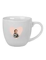 Personalizovaný keramický hrnček s objemom 400 ml s výrezom pre fotografiu na podklade