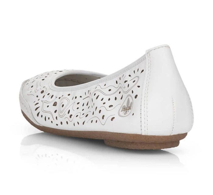 Kožená pohodlná polobotka W model 22033618 bílá - Rieker