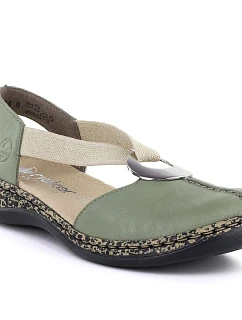 Rieker 46461-52 kožené sandále damakie built-in green