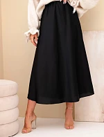Dámska viskózna rozšírená sukňa čierna