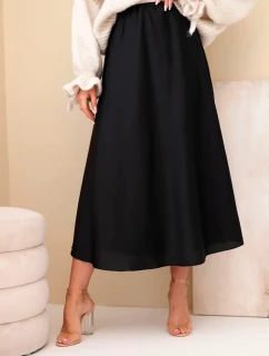Dámska viskózna rozšírená sukňa čierna