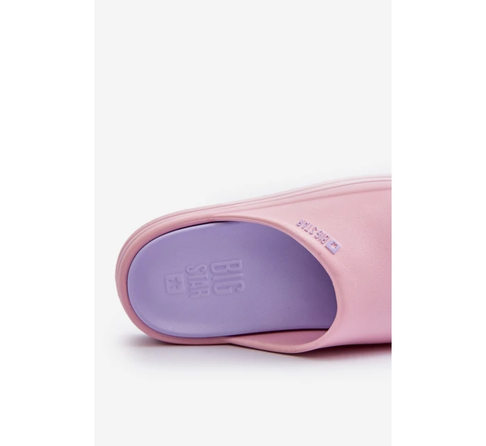 Klapki Damskie Na Platformie Big Star NN274A035 Różowe Klapki Damskie Na Platformie Big Star NN274A035 Różowe