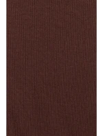 M820 Asymetrické šaty s rebrovaným výstrihom - hnedé