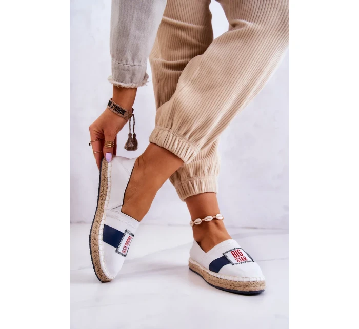 Dámské elegantní espadrilky Big Star - bílá/tmavě modrá