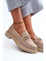 Dámské semišové mokasíny model 22128477 béžové - S.Barski