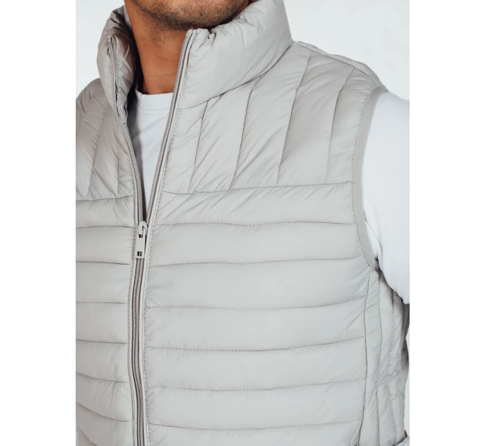 Pánská prošívaná vesta světle šedá model 21991566 - Dstreet