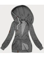Šedá dámská mikina s kapucí a se vzorem model 19686417 - 6&8 Fashion Šedá dámská mikina s kapucí a se vzorem model 19686417 - 6&8 Fashion