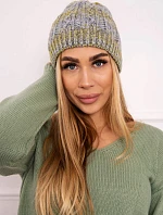 Fleecová čiapka Melisa K241 sivá+olivová