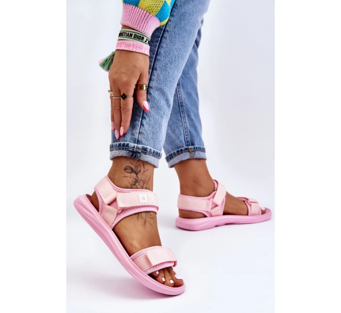 Damskie Sportowe Sandały Big Star LL274729 Różowe Damskie Sportowe Sandały Big Star LL274729 Różowe