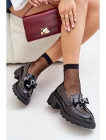 Kožené Dámské Mokasíny S Mašlí A D&A Černé model 21671787 - S.Barski Kožené Dámské Mokasíny S Mašlí A D&A Černé model 21671787 - S.Barski