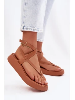 Dámské sandály Japonky na platformě Camel Gelira