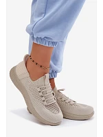 Materiálové model 22130421 Sportovní Boty Dámské Béžové Olive - Boto