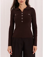 Sweter PM SW model 22400904 brązowy - FPrice Sweter PM SW model 22400904 brązowy - FPrice