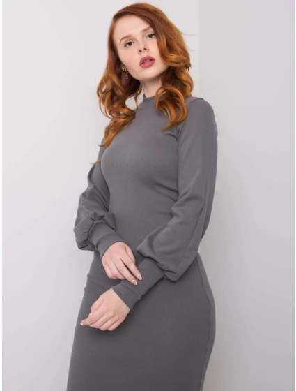 Šaty RV SK model 15003034 tmavě šedá - FPrice Šaty RV SK model 15003034 tmavě šedá - FPrice