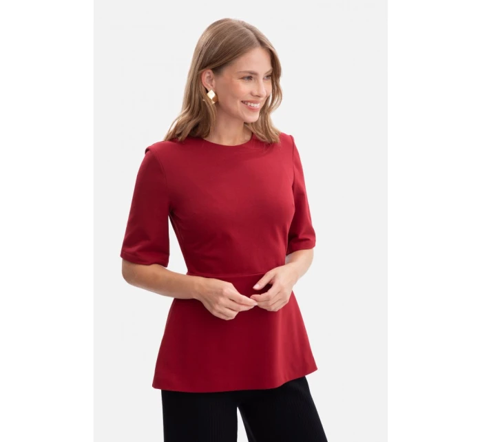 model 21379914 Pletený top s peplum bordó - BeWear